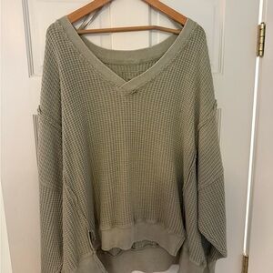 American Eagle off the shoulder Waffle Knit Sweater